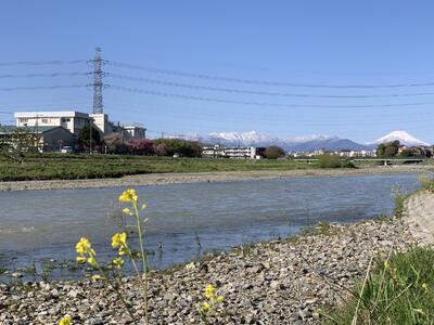 浅川側から望む校舎